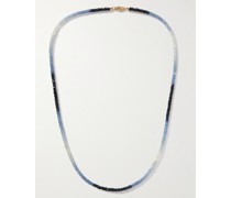 Kette mit Saphirperlen und Details aus Gold