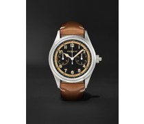 1858 Monopusher Automatic Chronograph 42 mm Uhr aus Edelstahl mit Lederarmband, Ref.-Nr. 125581