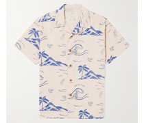 Arvid Hemd aus bedruckter Baumwolle mit wandelbarem Kragen