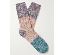 Charlie Socken aus einer melierten recycelten Baumwollmischung in Rippstrick