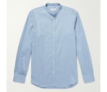 + Turnbull & Asser Blake Grandad-Collar Logo-Embroidered Cotton Shirt