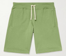 Gerade geschnittene Shorts aus Baumwoll-Jersey mit Kordelzugbund