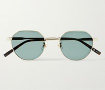 Goldfarbene Sonnenbrille mit rundem Rahmen