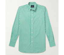 Button-Down Collar Striped Cotton-Poplin Shirt