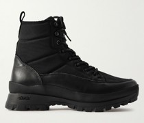 Explore Schnürstiefel aus wattiertem Shell mit Lederbesätzen