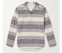 Gestreiftes Hemd aus gebürsteter Baumwolle
