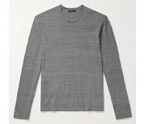 Melierter Pullover aus recycelter Baumwolle mit schmaler Passform