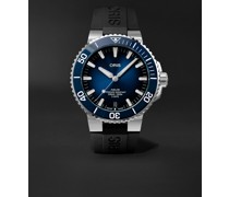 Aquis Date Calibre 400 Automatic 43,5 mm Uhr aus Edelstahl mit Kautschukarmband, Ref.-Nr. 01 400 7763 4135-07 4 24 74EB