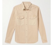 Hemdjacke aus Baumwoll-Twill in Stückfärbung