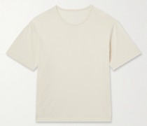 T-Shirt aus Piqué aus einer Baumwoll-Seidenmischung