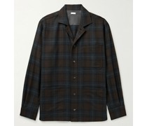 Camp-Collar Checked Wool and Cashmere-Blend Flannel Overshirt
