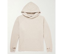 Hoodie aus einer Baumwoll-Leinenmischung mit Distressed-Details