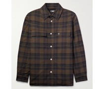 Checked Padded Cotton-Blend Flannel Overshirt
