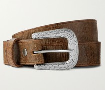 2.5cm Distressed Leather Belt