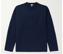Pullover aus einer Wollmischung mit Logoprägung