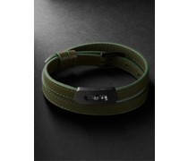 My Move Armband aus Leder und Titan mit DLC-Beschichtung und Diamant