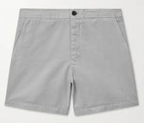 Gerade geschnittene Shorts aus Baumwoll-Twill
