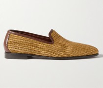 Mario Loafers aus Raffiabast mit Ledereinfassung