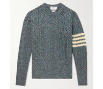 Striped Cable-Knit Wool And Mohair-Blend Sweater