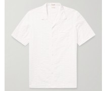 Venice Hemd aus gestreiftem Seersucker aus einer Baumwollmischung mit wandelbarem Kragen