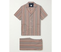 Striped Cotton-Poplin Pyjama Set