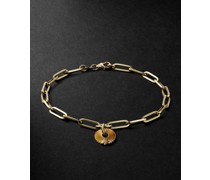 Classic Fob Clip Chain Armband aus Gold mit Spade Disk-Charm