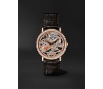 Altiplano Skeleton Automatic 38mm 18-Karat Rose Gold, Leather and Diamond Watch, Ref. No. G0A45225