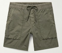Gerade geschnittene Shorts aus Baumwoll-Ripstop mit Kordelzugbund