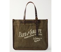 Bazar Tote aus Canvas aus einer Baumwollmischung mit Lederbesatz und Print