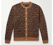 Cardigan aus Wolle in Jacquard-Strick mit Leopardenmuster