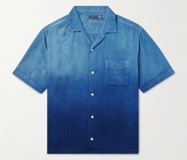 Hemd aus Webstoff in Indigo-Färbung mit Reverskragen