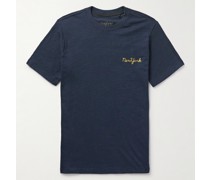 T-Shirt aus Flammgarn-Jersey aus Baumwolle mit Logostickerei