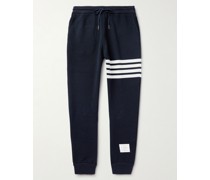 Tapered Striped Ribbed Cotton-Jersey Sweatpants