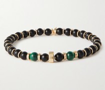 Black Mamba Armband mit Zierperlen aus mehreren Steinen und vergoldeten Details