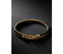 Gold and Leather Triple Wrap Bracelet