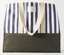 Striped Cotton-Canvas Tote Bag