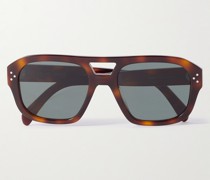 Classic Havana Aviator-Style Tortoiseshell Acetate Sunglasses