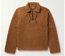 Pullover aus Fleece aus einer Wollmischung mit Bindedetail