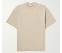 T-Shirt aus Baumwoll-Jersey mit Logoflockdruck