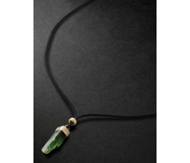 Anhängerkette aus Kordel mit Details aus Gold und Turmalin