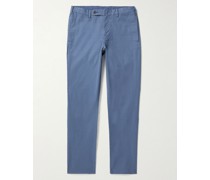 Slim-Fit Garment-Dyed Cotton-Twill Trousers