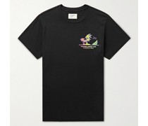 No Business T-Shirt aus gekämmtem Baumwoll-Jersey mit Logoprint in Stückfärbung