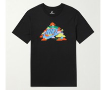 Schmal geschnittenes T-Shirt aus Baumwoll-Jersey mit Logoprint