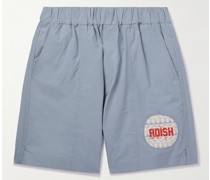 Sur gerade geschnittene Shorts aus Ripstop mit Logoapplikation