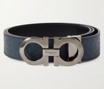 Wendbarer Gürtel aus vollnarbigem Leder mit Logoprägung, 3,5 cm