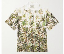 Palm Hemd aus bedrucktem Piqué mit wandelbarem Kragen