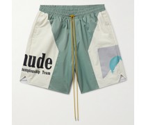 Gerade geschnittene Shorts aus Shell mit Kordelzugbund und Logoprint