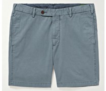 Gerade geschnittene Shorts aus Baumwoll-Twill in Stückfärbung