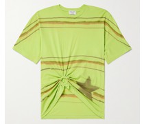Verkürztes T-Shirt aus Baumwoll-Jersey mit Streifen