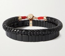 Black Out Set aus zwei Armbändern mit emaillierten Zierperlen und goldfarbenen Details